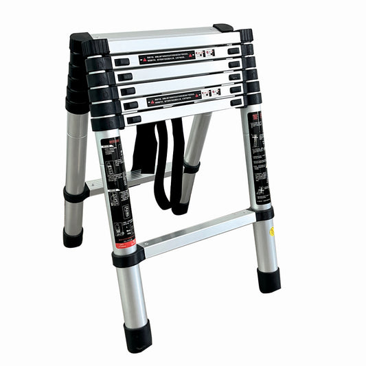 Scara telescopica din aluminiu dubla zep TOOLS JL-101-2X2.0, 2+2 metri, 2x7 trepte, greutate maxima 150 kg