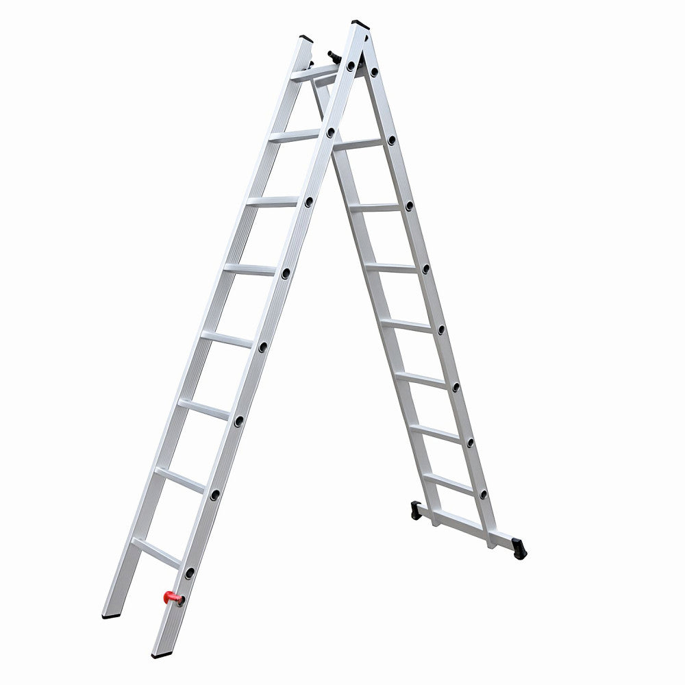 Scara combinata din aluminiu zep TOOLS JL-206-2X9, 4.3 metri, 2x9 trepte, greutate maxima 150 kg