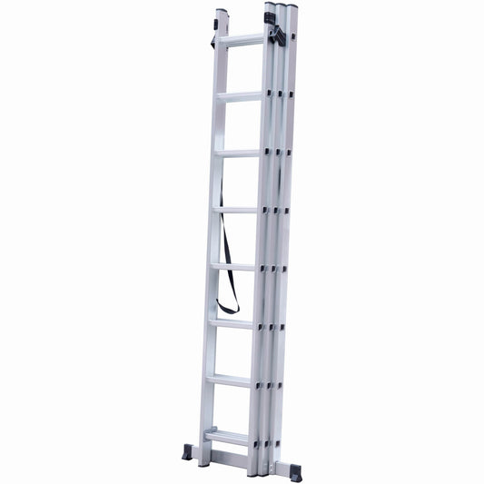 Scara combinata din aluminiu MESTERINO TOOLS JL-207-3X8, 5 metri, 3x8 trepte, greutate maxima 150 kg