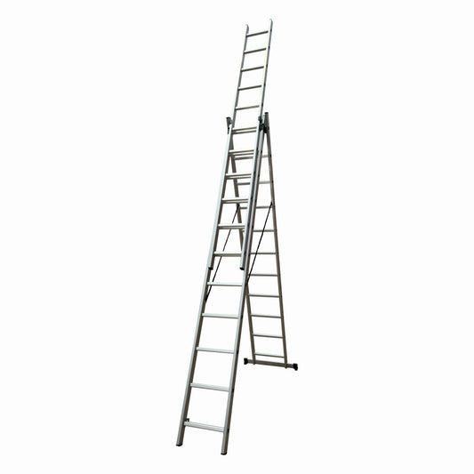 Scara combinata din aluminiu ZEP TOOLS JL-207-3X11, 7.6 metri, 3x11 trepte, greutate maxima 150 kg