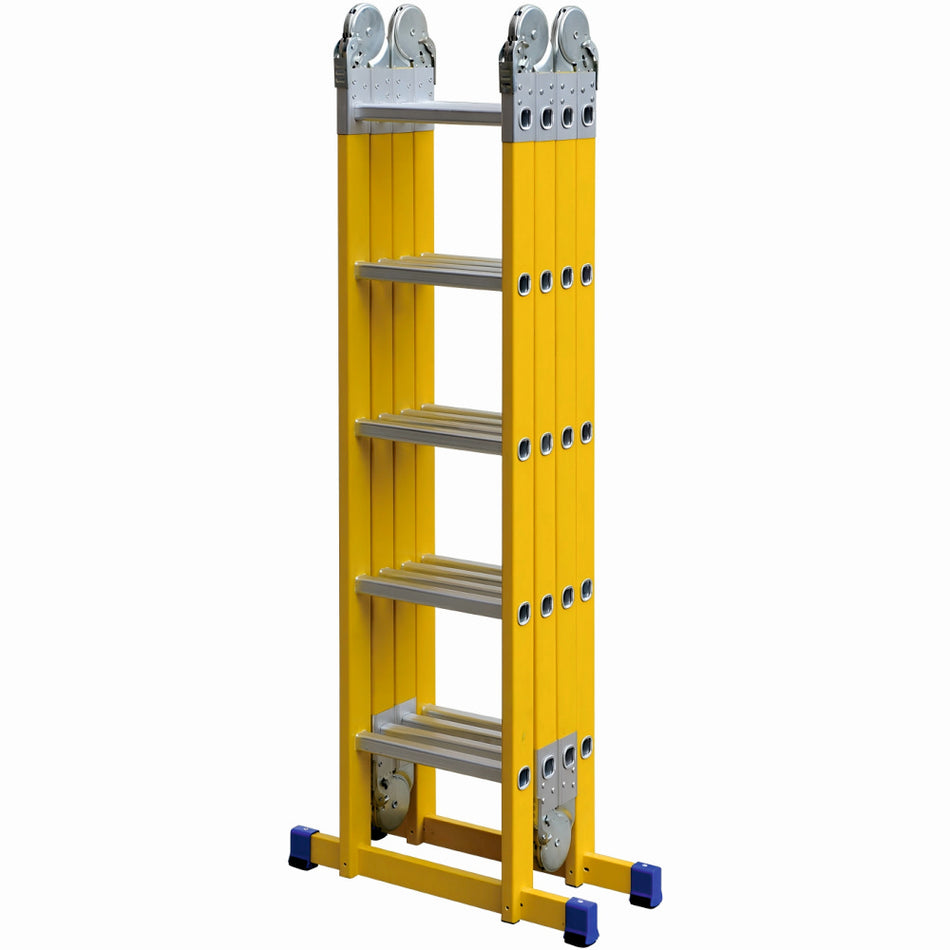 Scara combinata din fibra de sticla ZEP TOOLS JL-405B-4X5, 5.8 metri, 4x5 trepte, greutate maxima 150 kg