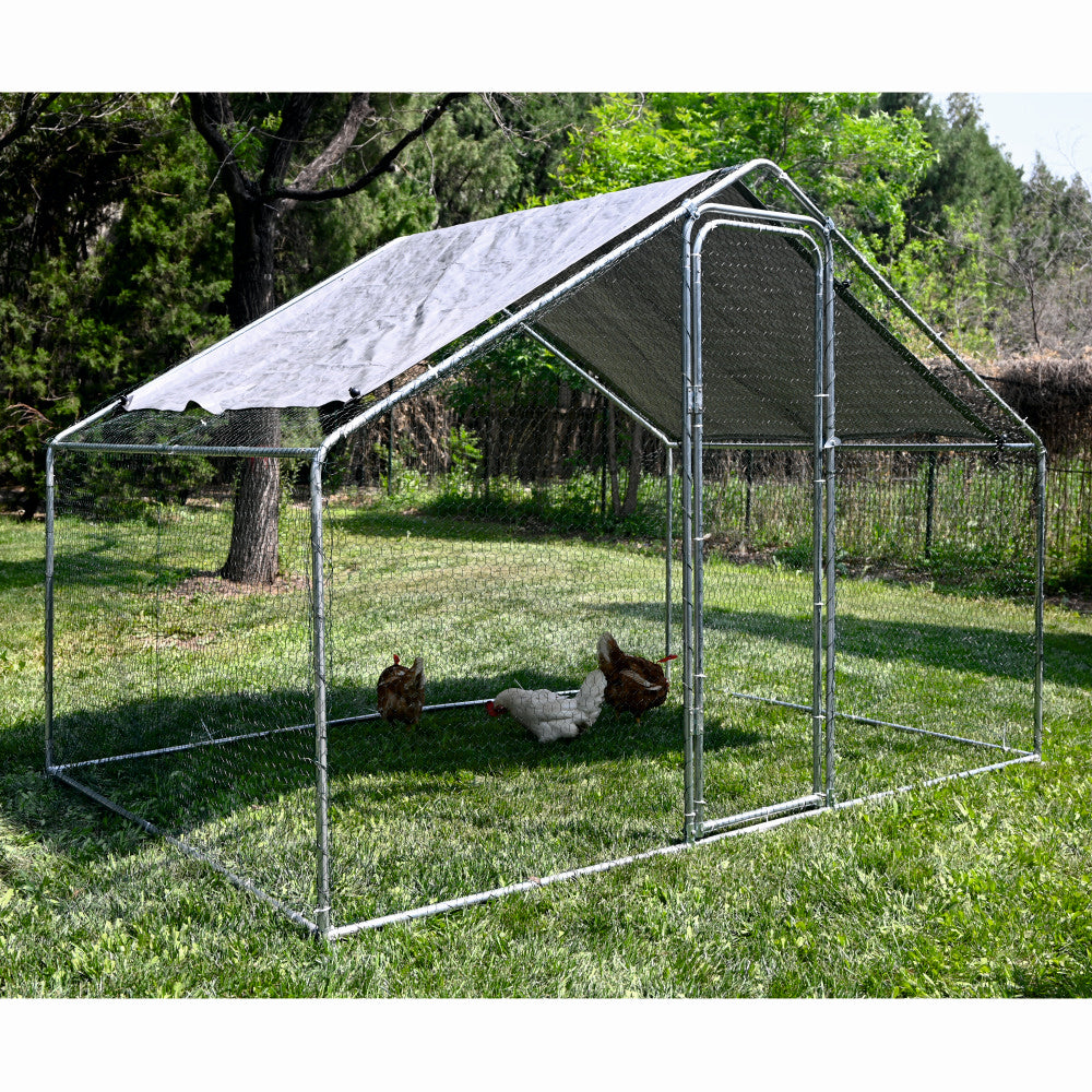 Tarc exterior pasari 6 m², 200x300x195 cm, otel galvanizat, plasa 0.7 mm, acoperis impermeabil