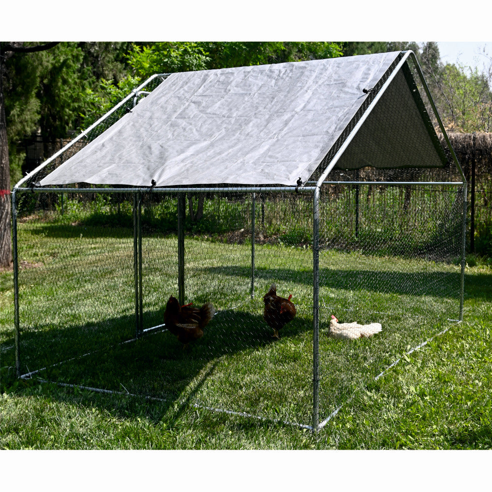 Tarc exterior pasari 6 m², 200x300x195 cm, otel galvanizat, plasa 0.7 mm, acoperis impermeabil