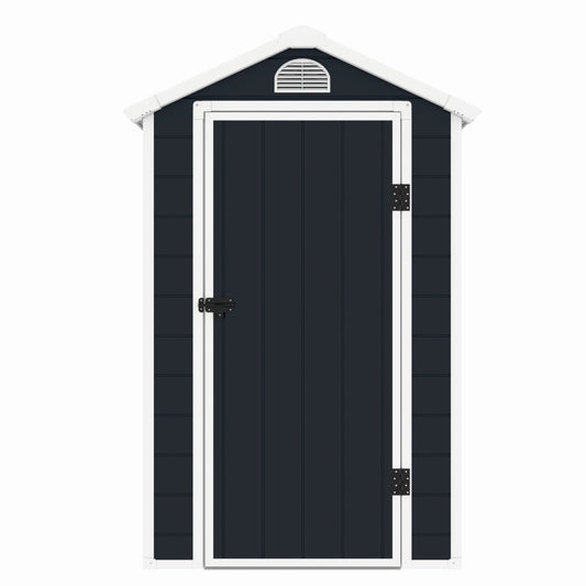 Casuta de gradina ZEP AVE-A, 134x104x204 cm, panel plastic 12 mm cu ranforsare metal, fereastra, ventilatie, baza inclusa