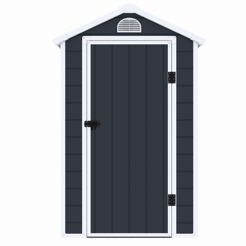 Casuta de gradina ZEP AVE-B, 134x192x204 cm, panel plastic 12 mm cu ranforsare metal, fereastra, ventilatie, baza inclusa