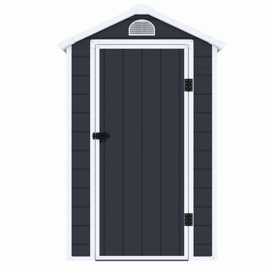 Casuta de gradina ZEP AVE-B, 134x192x204 cm, panel plastic 12 mm cu ranforsare metal, fereastra, ventilatie, baza inclusa