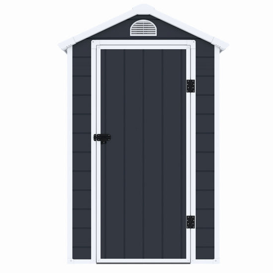 Casuta de gradina ZEP AVE-B, 134x192x204 cm, panel plastic 12 mm cu ranforsare metal, fereastra, ventilatie, baza inclusa