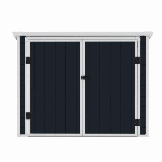 Casuta de gradina ZEP Colin-A, 199x90x149 cm, panel plastic 12 mm cu ranforsare metal, baza inclusa, incuiere cu lacat