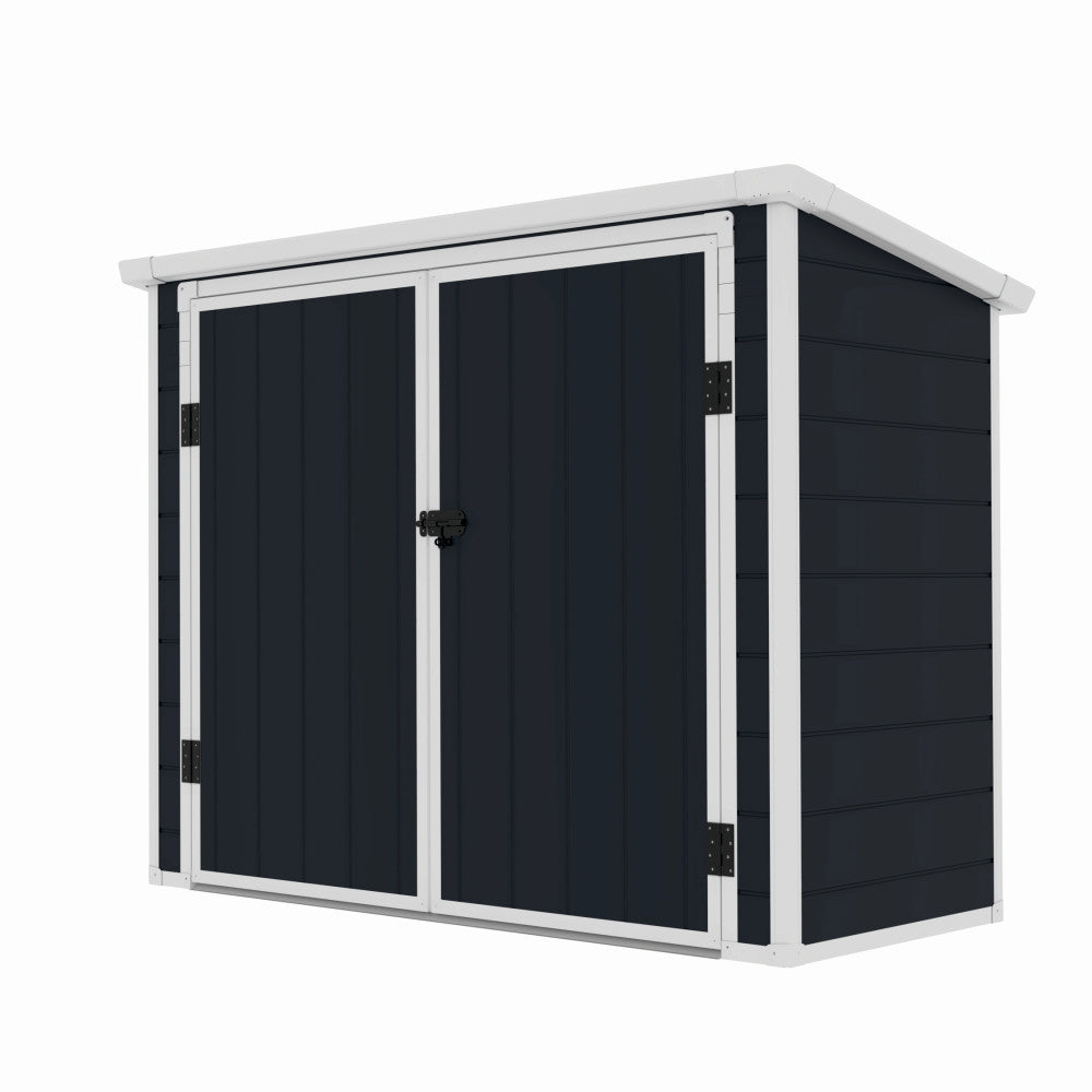 Casuta de gradina ZEP Colin-A, 199x90x149 cm, panel plastic 12 mm cu ranforsare metal, baza inclusa, incuiere cu lacat