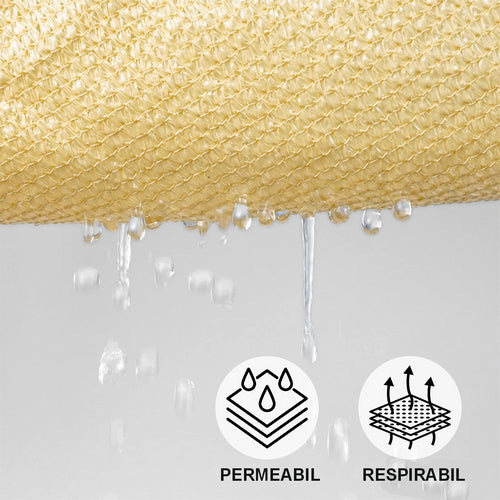 Umbrar / prelata soare triunghi ZEP, PE, 3.6 x 3.6 x 3.6 m, 180 g/mp, bej, protectie UV