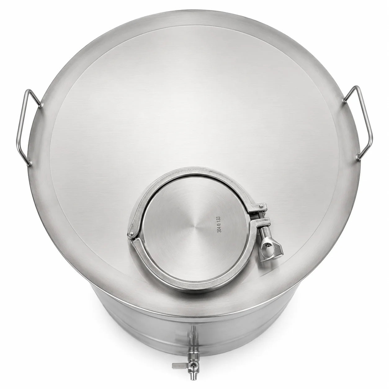 Butoi INOX 150L, AISI 304, capac clamp, robinet INOX