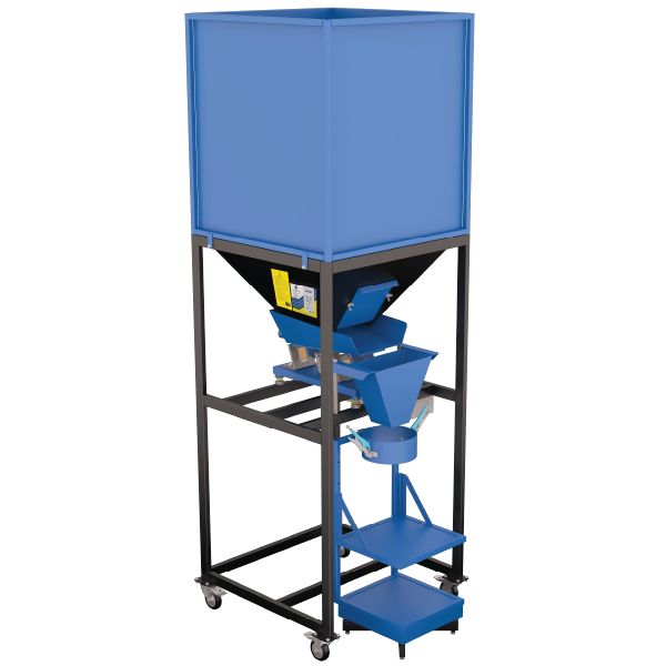 Dozator cu cantar FS-125+ profesional, buncar mare 760 L, 0.15–50 kg, productivitate 1.5 t/h