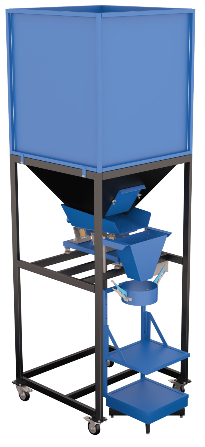 Dozator cu cantar FS-125+ profesional, buncar mare 760 L, 0.15–50 kg, productivitate 1.5 t/h