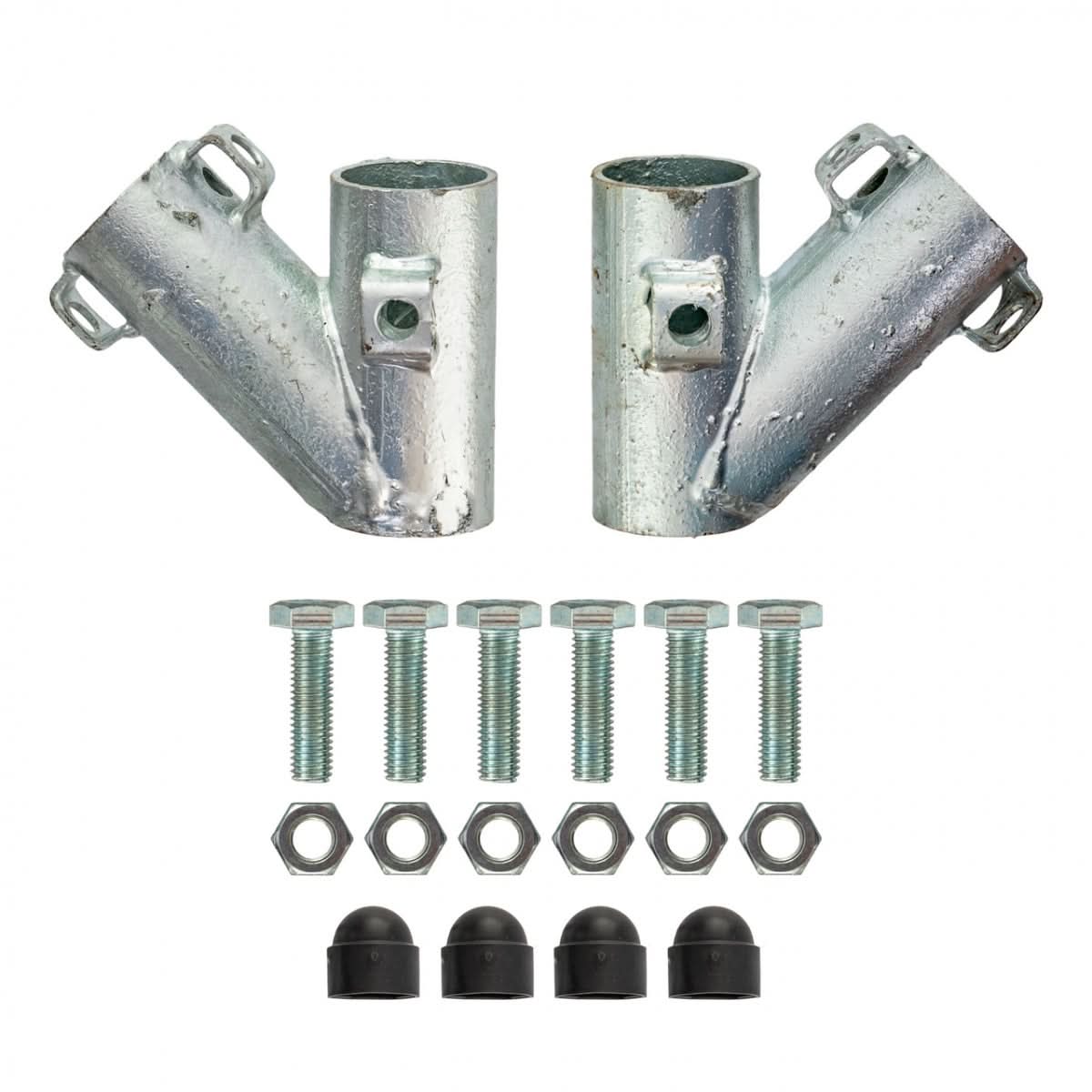 Set inceput gard T-post 2 conectori 6 suruburi 6 piulite 4 capace plastic