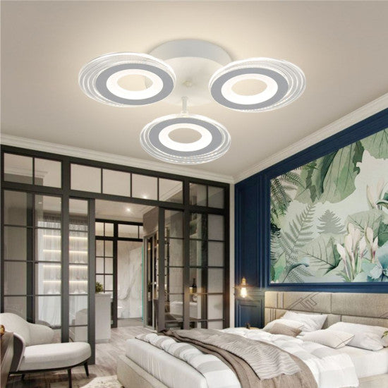 Lustra LED Cercuri 70W, 3 Brate, 470x85 mm, 3 Culori, IR