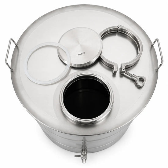 Butoi INOX 150L, AISI 304, capac clamp, robinet INOX