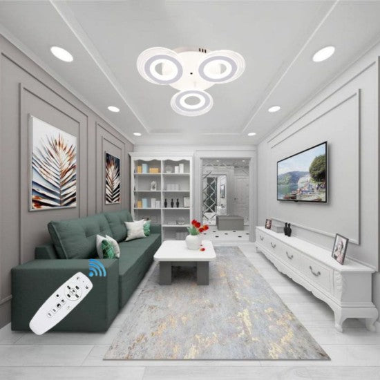 Lustra LED Cercuri 70W, 3 Brate, 470x85 mm, 3 Culori, IR