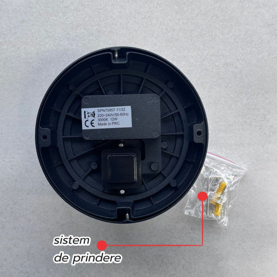 Aplica LED exterior, 12W, 1080 lm, Ø160x100 mm