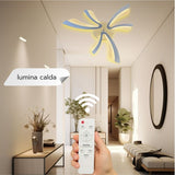 Lustra LED 40W, 6 Brate, Telecomanda IR, 3 Culori, 610 mm