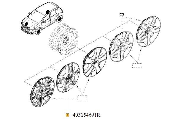 Capac Roată 16 inch cu Logo Renault