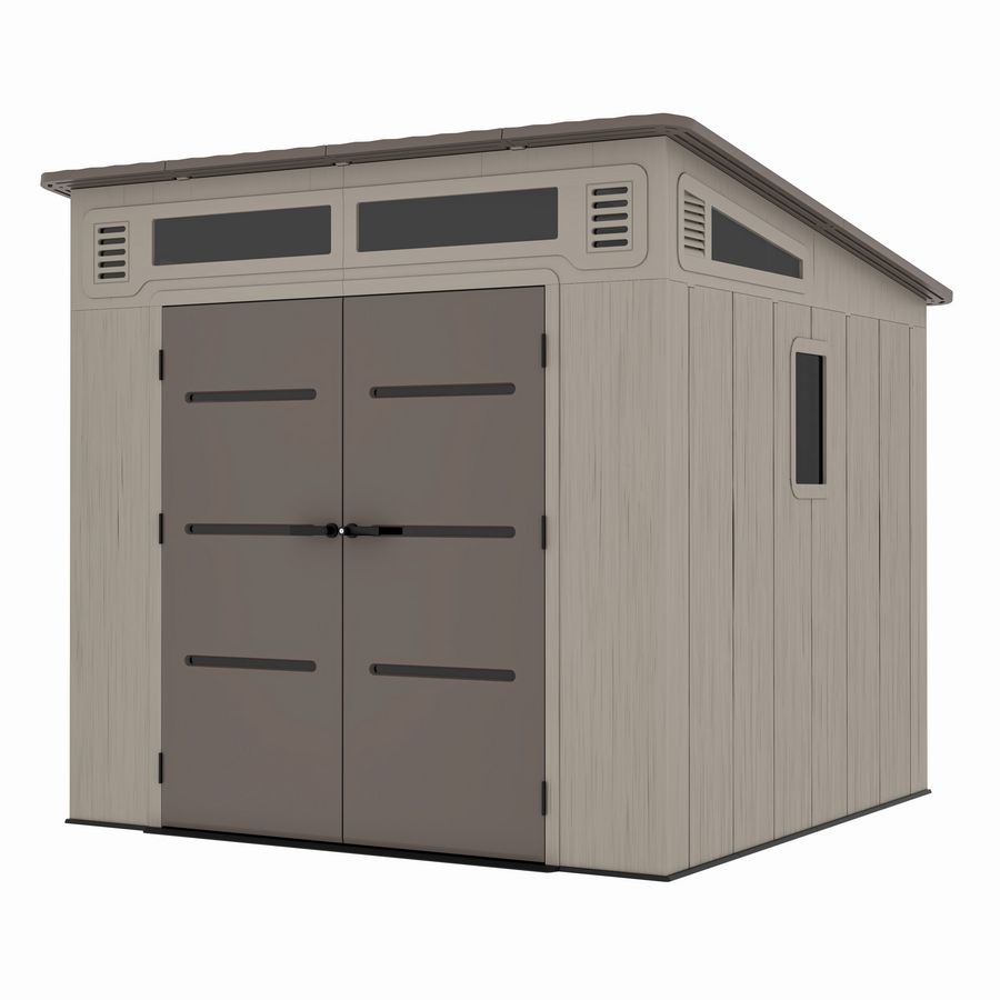 Casuta gradina HDPE 254x254x230 cm Zep HUME A cu podea rafturi cadou