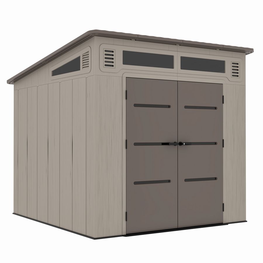 Casuta gradina HDPE 254x254x230 cm Zep HUME A cu podea rafturi cadou