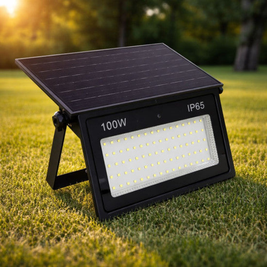 Proiector solar 100W, 6500K, 1300 lm, 285x175x52 mm