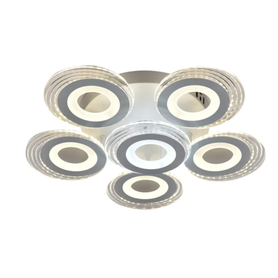 Lustra LED Cercuri 150W, 6 Brate, 550x130 mm, 3 Culori, IR