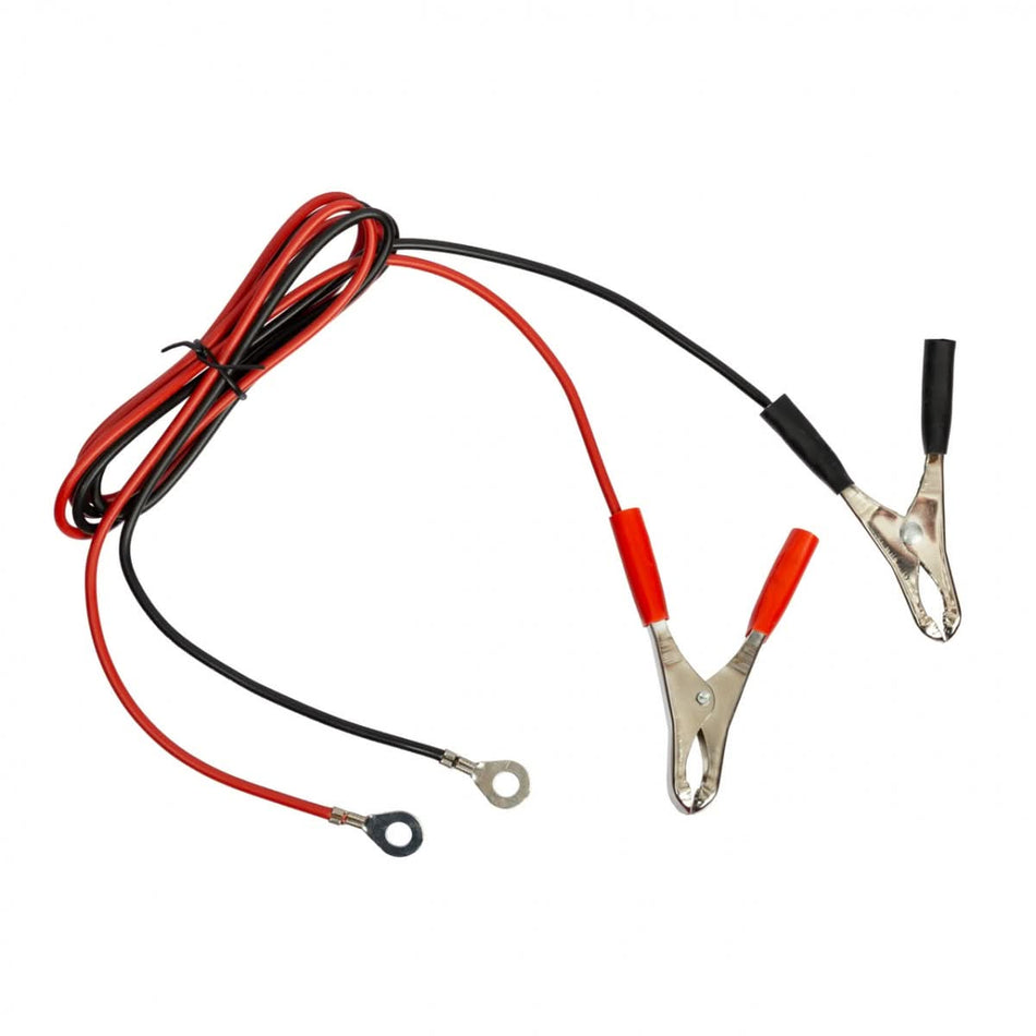 Cablu conexiune aparat gard electric acumulator 1m, cu conectori crocodil și papuc inelar
