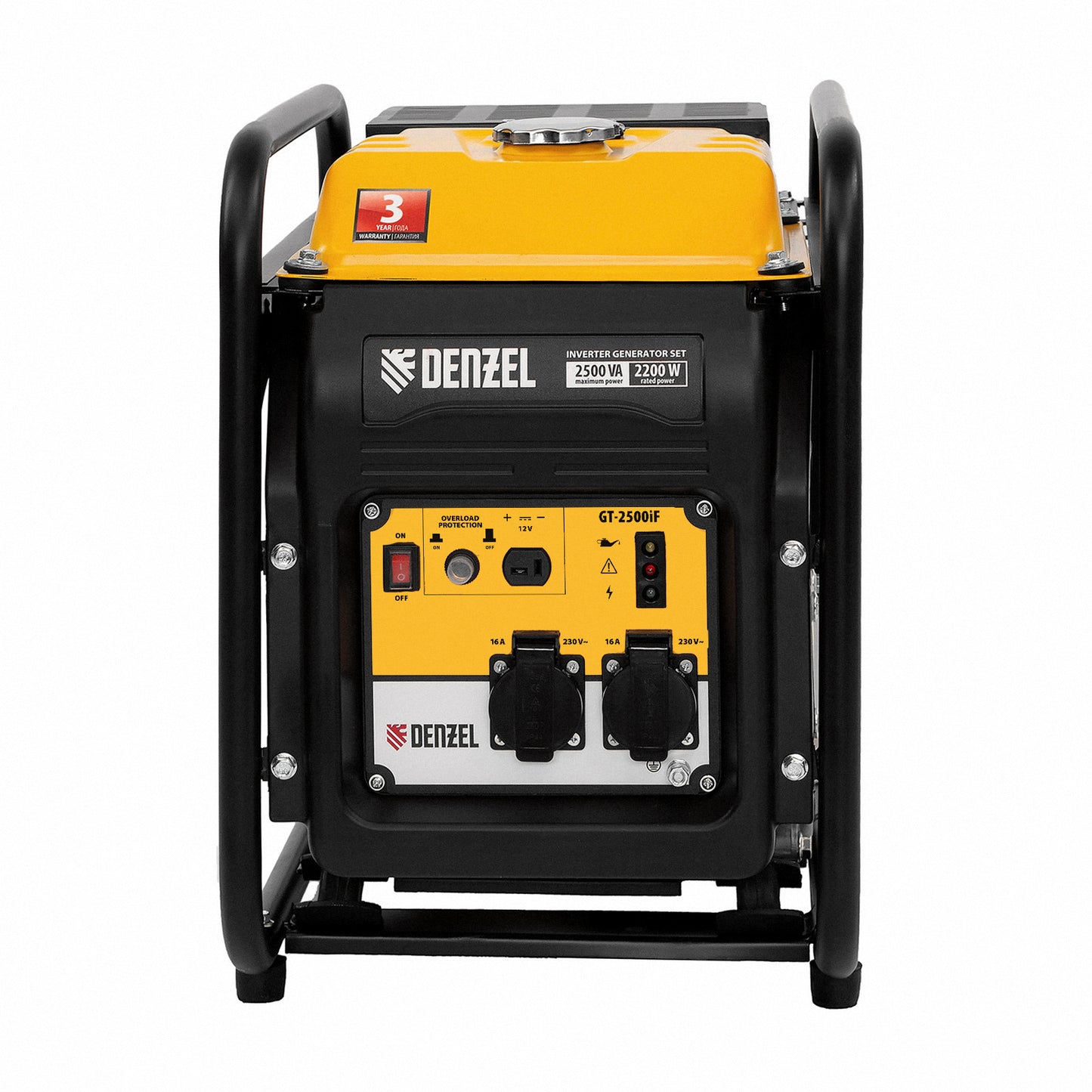 Generator cu invertor Denzel GT-2500iF, 2.5 kW, 230V, carcasa deschisa, pornire manuala, motor 212 cm³