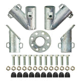Set colt gard T-post 5 conectori 11 suruburi 13 piulite 10 capace plastic