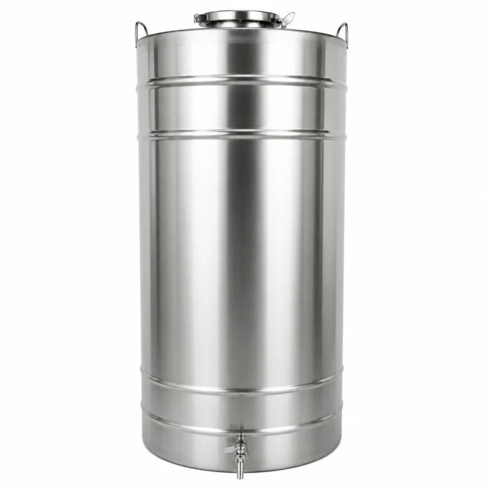 Butoi INOX 180L, AISI 304, capac clamp, robinet INOX