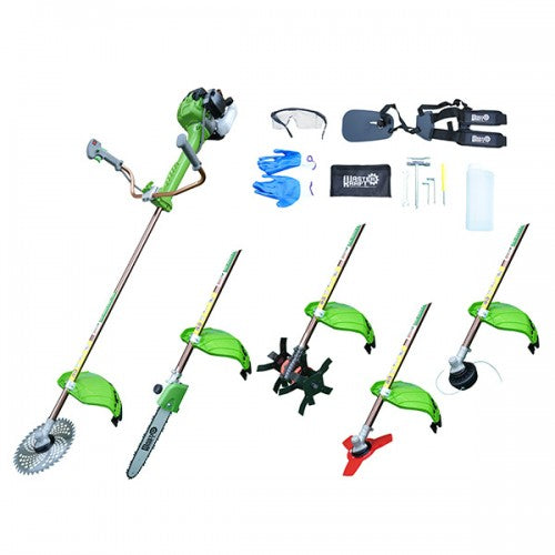 Motocoasa Master Kraft MK-6500, 6.5 CP, motor 2 timpi, cu lama de drujba si cultivator, kit accesorii complet