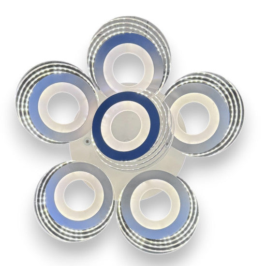 Lustra LED Cercuri 150W, 6 Brate, 550x130 mm, 3 Culori, IR