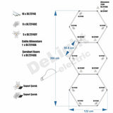 Set 3 Hexagoane LED Honeycomb T5, 128W, 568mm, IP20