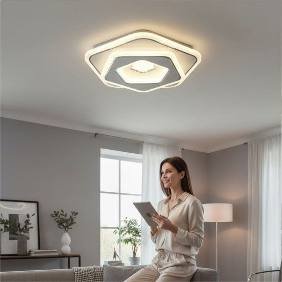 Plafoniera LED Euporie 80W, 6600lm, 400x50mm