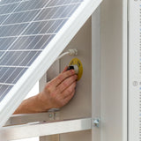 Sistem aparat gard electric (generator de impulsuri) DL 7200, cu panou solar 50 W, regulator de incarcare PWM 10 A, asamblat intr-o cutie metalica
