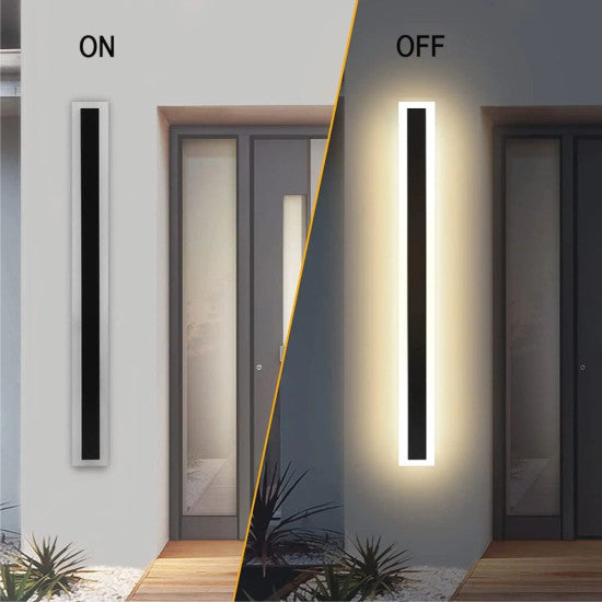 Aplica LED liniara perete neagra 25W, 1300 lm, 800x80 mm, 3000K