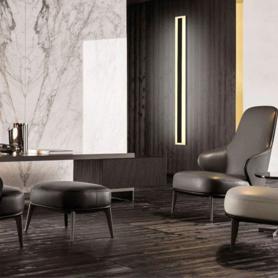 Aplica LED liniara perete neagra 25W, 1300 lm, 800x80 mm, 3000K
