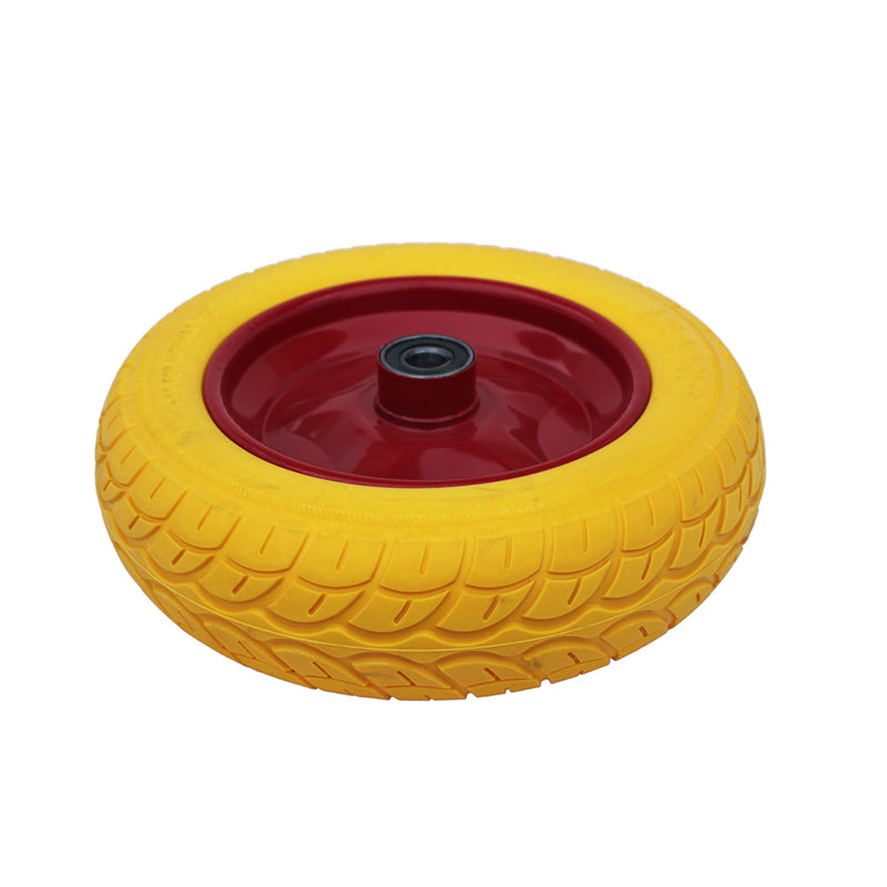 Roata roaba 350-8 cu rulment, ax 20 mm, anvelopa poliuretan, greutate max 120 kg