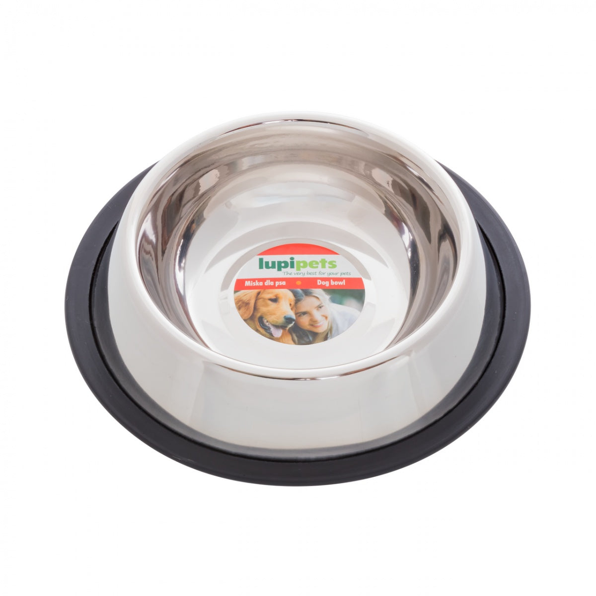 Castron inox pentru câini 450 ml Ø16 cm cu inel cauciuc antialunecare