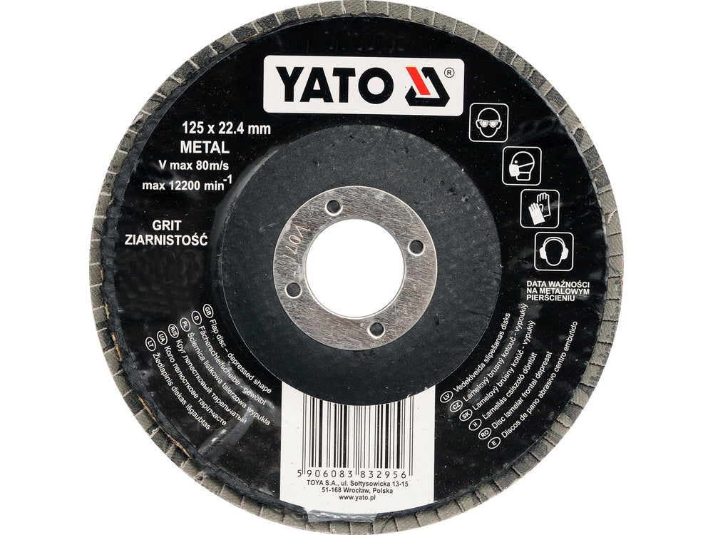 Disc lamelar slefuit 125mm, P80, pentru lemn, metal si materiale plastice Yato YT-83294 - imagine produs 1