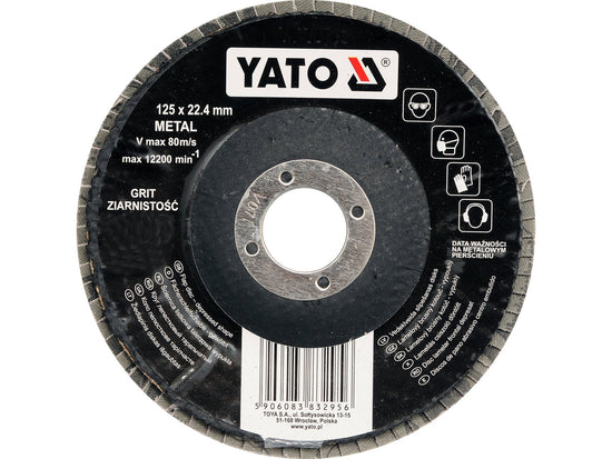Disc lamelar slefuit 125mm, P80, pentru lemn, metal si materiale plastice Yato YT-83294 - imagine produs 1
