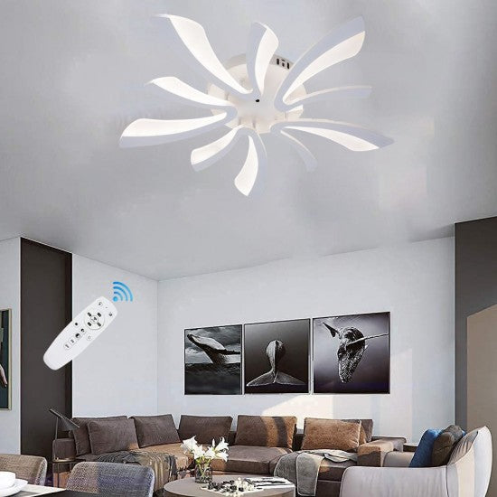 Lustra LED 70W, 10 Brate, Telecomanda IR, 3 Culori, 700 mm