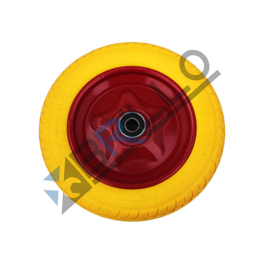 Roata roaba 350-8 cu rulment, ax 20 mm, anvelopa poliuretan, greutate max 120 kg