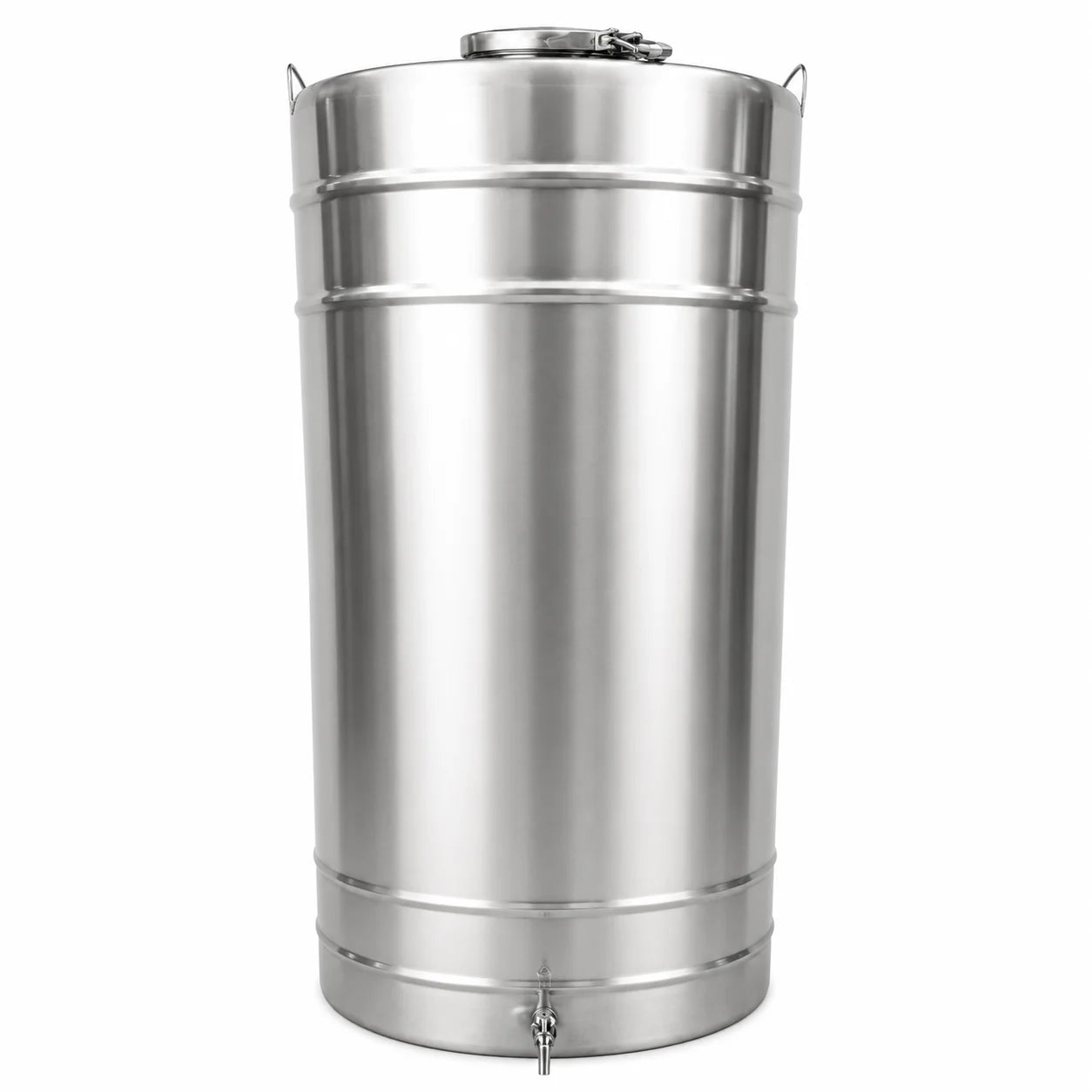 Butoi INOX 200L, AISI 304, capac clamp, robinet INOX