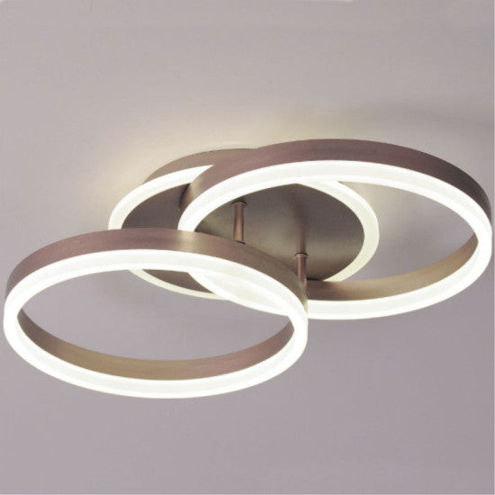 Lustra LED Dione Cafeniu 64W, 3800 lm, 300x300 mm, Telecomanda