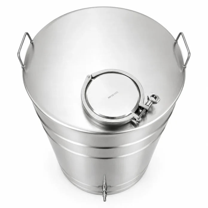 Butoi INOX 200L, AISI 304, capac clamp, robinet INOX