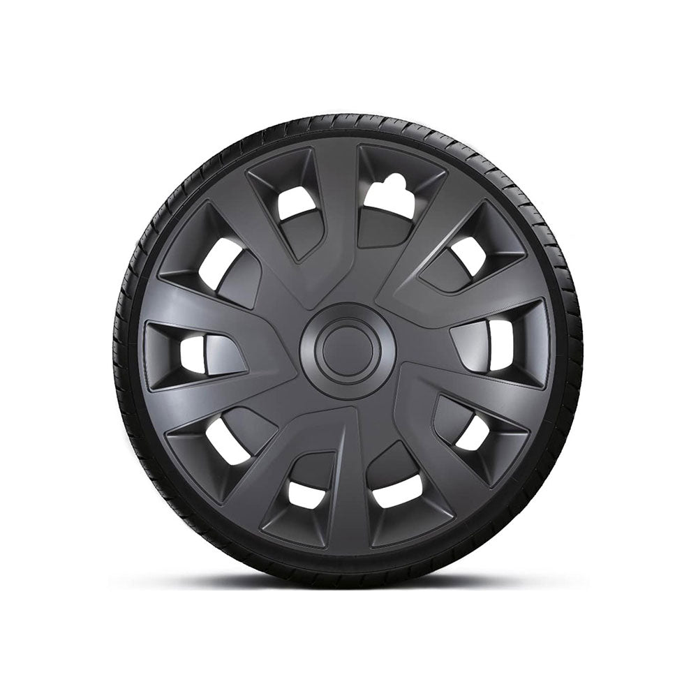 Set 4 capace roți universale 15 inch Negre Revo Van, material plastic ABS