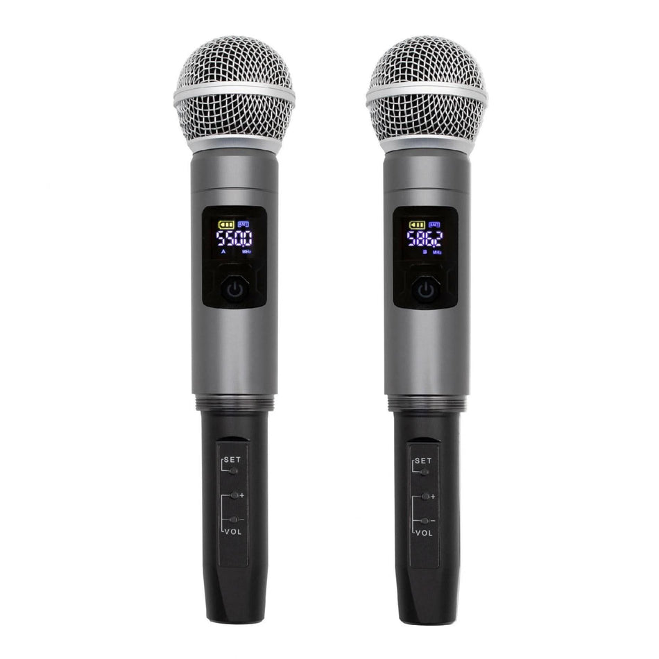 Set microfon profesional wireless UHF, 80 m, 2x30 canale, iesire XLR